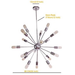 Lustr Moderní Globe Living Přívěsek Jídelna Nákupní Prodejna Noční Kov Chrome