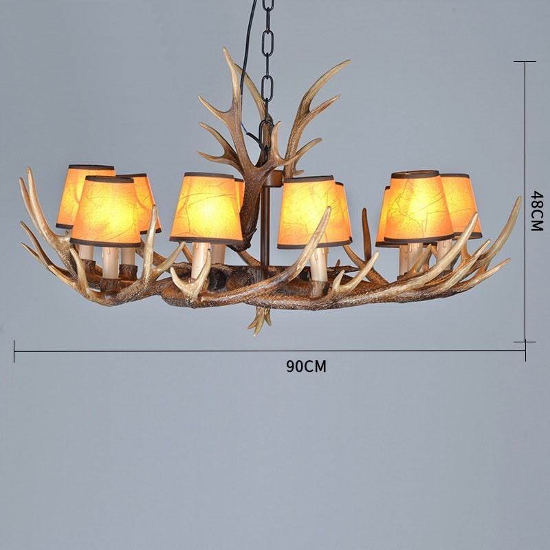 Retro starožitný lustr Antler se stínidly