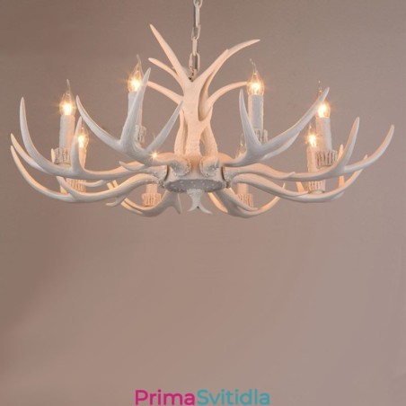 8 Světle bílý rustikální umělecký Retro Antler starožitný lustr 8 Světle bílý rustikální umělecký Retro Antler starožitný lustr