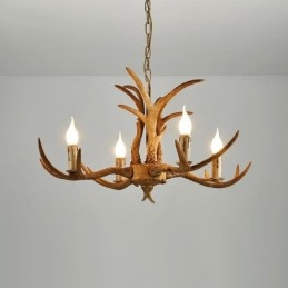 4 Lehký rustikální umělecký Retro Antler starožitný lustr
