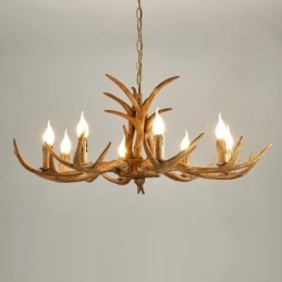 8 Lehký rustikální umělecký Retro Antler starožitný lustr