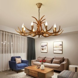8 Lehký rustikální umělecký Retro Antler starožitný lustr