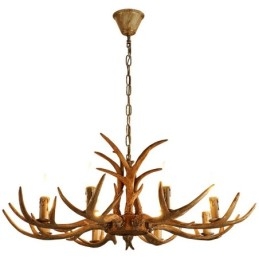 8 Lehký rustikální umělecký Retro Antler starožitný lustr