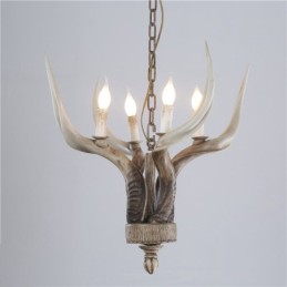 4 Lehké rustikální umělecké Retro Antler starožitný lustr