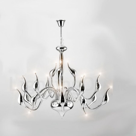 18 světel Stainless Post Modern Swan Lustr Light G4 Chrome Finished 18 světel Stainless Post Modern Swan Lustr Light G4 Chrome Finished