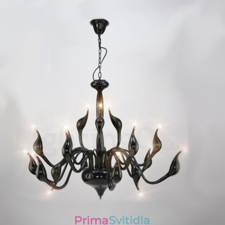 18 světel Stainless Post Modern Swan Lustr Light G4 Black Dokončeno 18 světel Stainless Post Modern Swan Lustr Light G4 Black Dokončeno