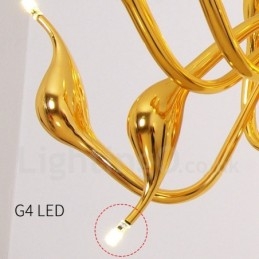 24 světel Moderní lustr Swan Light G4 zlacení