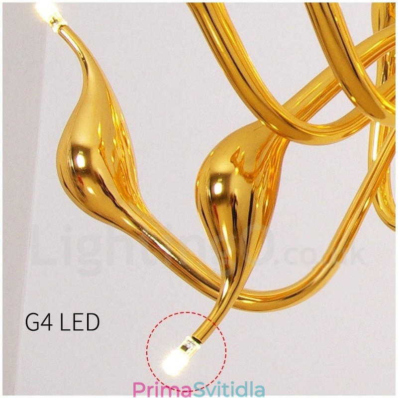 24 světel Moderní lustr Swan Light G4 zlacení