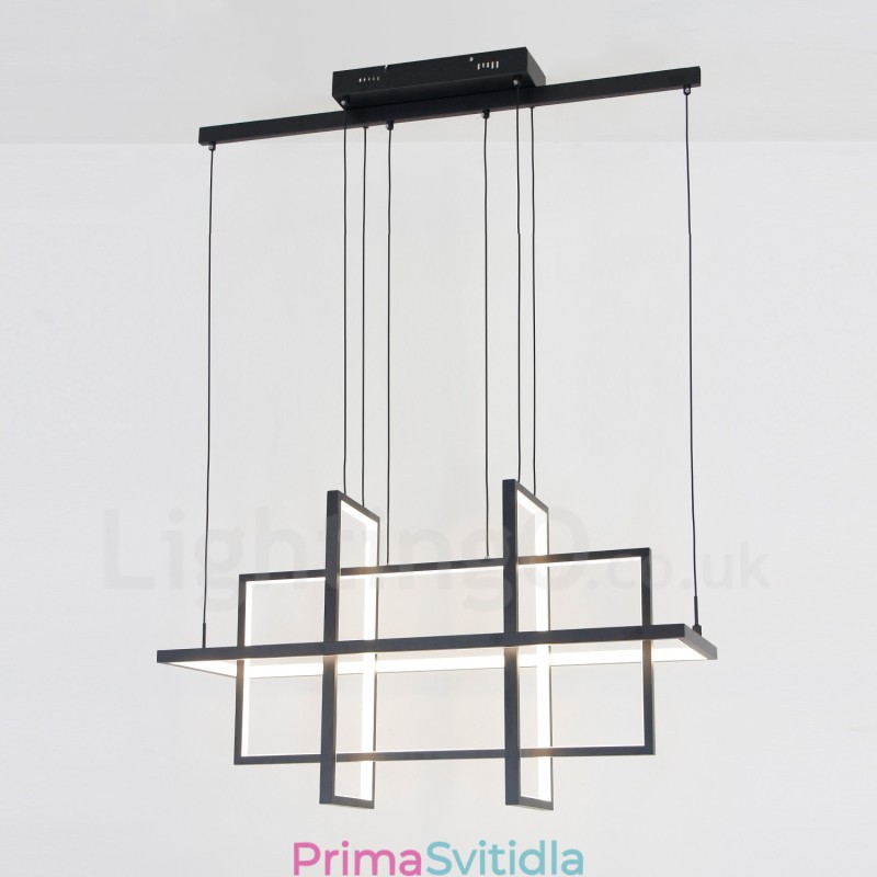 Stmívatelné závěsné svítidlo moderní design čtyři obdélníky