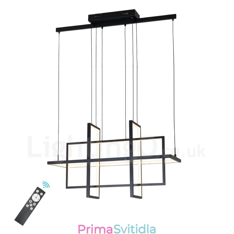 Stmívatelné závěsné svítidlo moderní design čtyři obdélníky