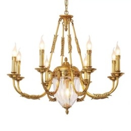 Luxusní francouzská celoměděná křišťálová lampa Jídelní svítidlo Lustr