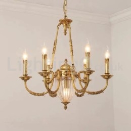 Luxusní francouzská celoměděná křišťálová lampa Jídelní svítidlo Lustr