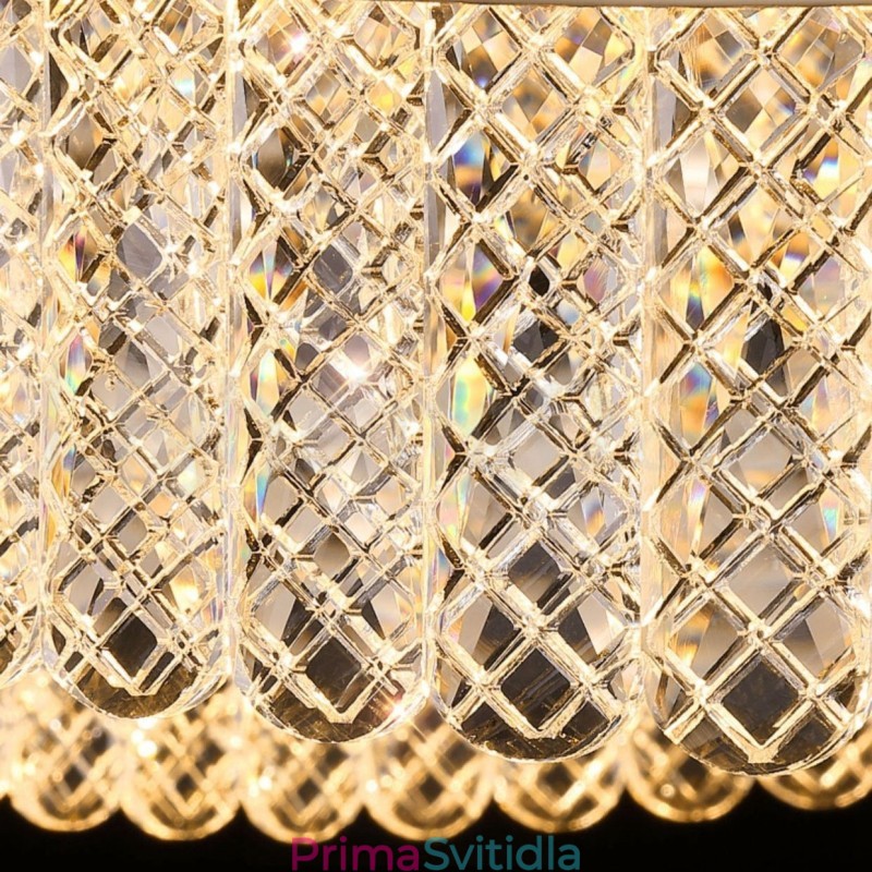 Čtvercové křišťálové závěsné svítidlo 1 2 kroužky K9 Crystal vnitřní stropní svítidlo