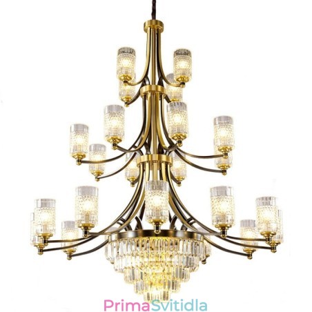 Velký luxusní měděný křišťálový lustr pro svítidlo 12+8+4 Velký luxusní měděný křišťálový lustr pro svítidlo 12+8+4