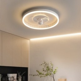Moderní kulaté ultratenké tiché neviditelné plnospektrální ochrana očí stmívatelné zapuštěné ventilátorové světlo