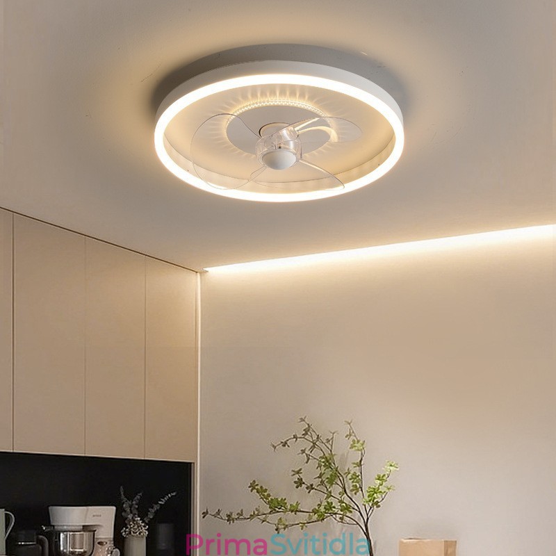 Moderní kulaté ultratenké tiché neviditelné plnospektrální ochrana očí stmívatelné zapuštěné ventilátorové světlo