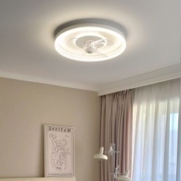 Moderní kulaté ultratenké tiché neviditelné plnospektrální ochrana očí stmívatelné zapuštěné ventilátorové světlo