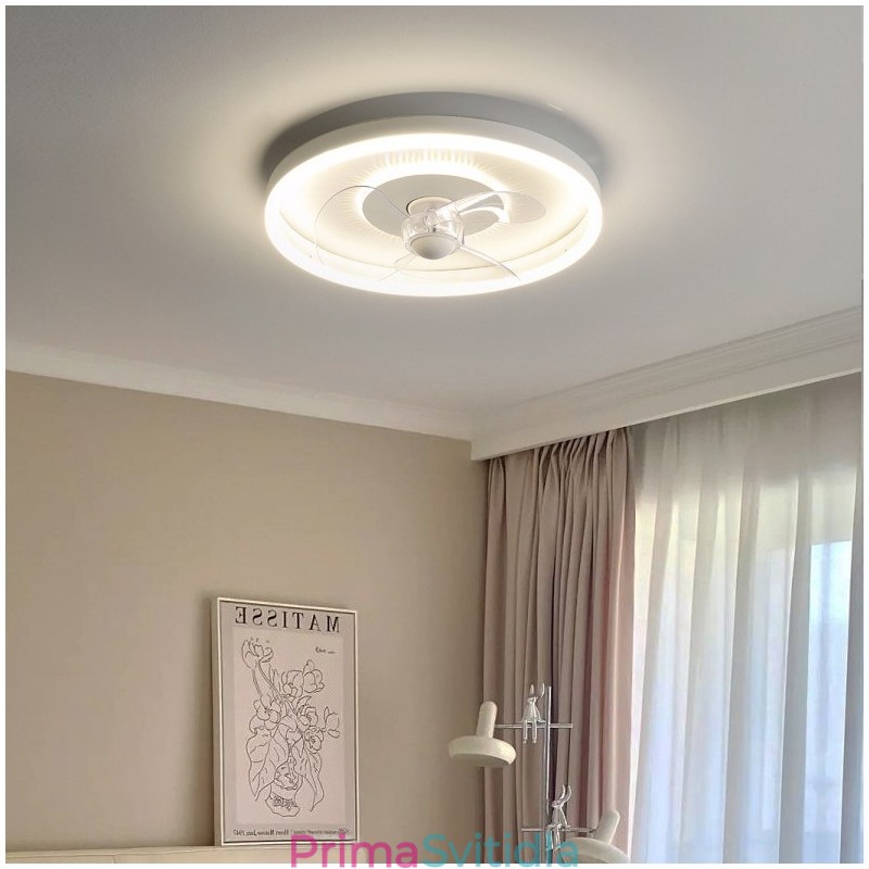 Moderní kulaté ultratenké tiché neviditelné plnospektrální ochrana očí stmívatelné zapuštěné ventilátorové světlo