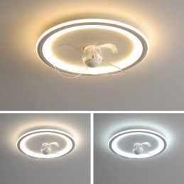 Nordic Round Ultra tenký Tichý Neviditelný Stmívatelný Zapuštěný ventilátor Světlo s celospektrální ochranou očí