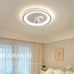 Nordic Round Ultra tenký Tichý Neviditelný Stmívatelný Zapuštěný ventilátor Světlo s celospektrální ochranou očí