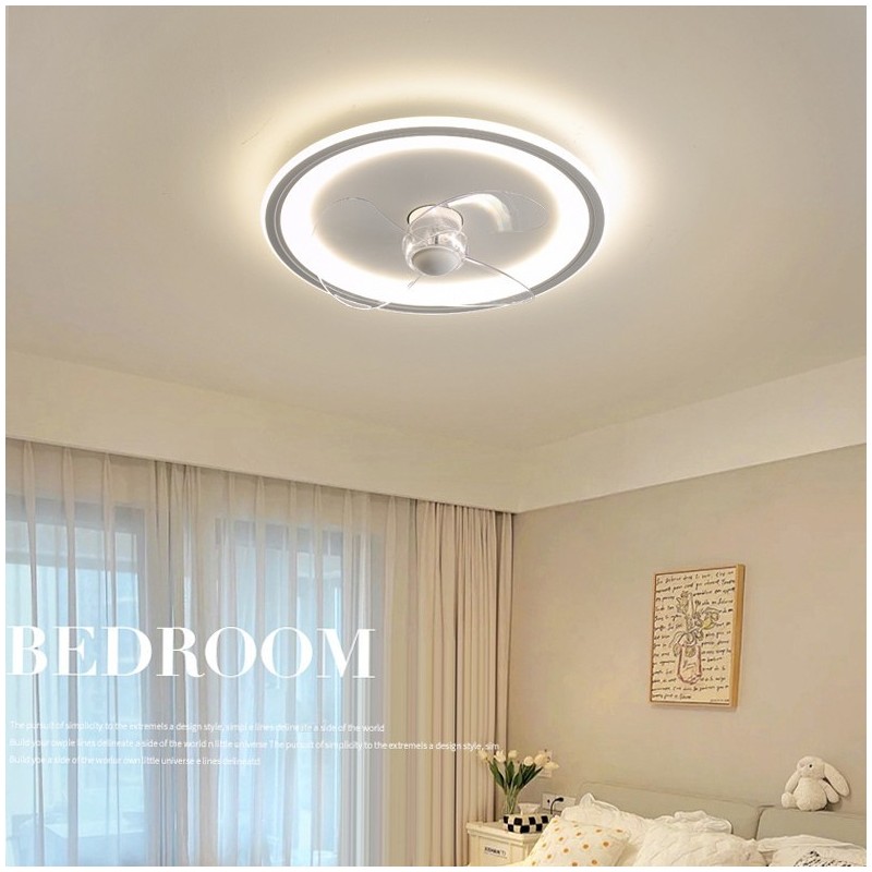 Nordic Round Ultra tenký Tichý Neviditelný Stmívatelný Zapuštěný ventilátor Světlo s celospektrální ochranou očí