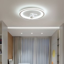Nordic Round Ultra tenký Tichý Neviditelný Stmívatelný Zapuštěný ventilátor Světlo s celospektrální ochranou očí
