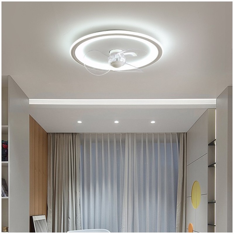 Nordic Round Ultra tenký Tichý Neviditelný Stmívatelný Zapuštěný ventilátor Světlo s celospektrální ochranou očí