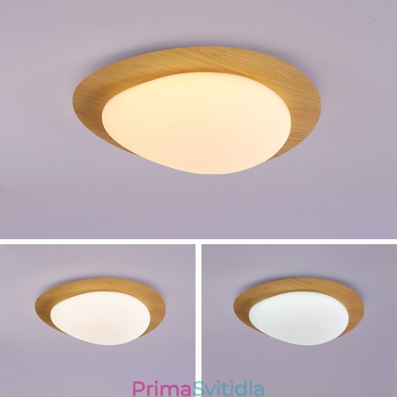 Stmívatelná celospektrální ochrana očí Stropní svítidlo Nordic Log Grain Pebble