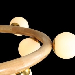 Nordic Ring Jednoduchý moderní dřevěný závěsný lustr s fazolovými odstíny