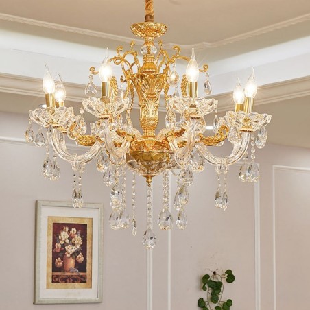 6 Light 8 Light Luxury Gold Barva Crystal Candle Luster 6 Light 8 Light Luxury Gold Barva Crystal Candle Luster