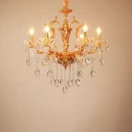 6 Light 8 Light Luxury Gold Barva Crystal Candle Luster