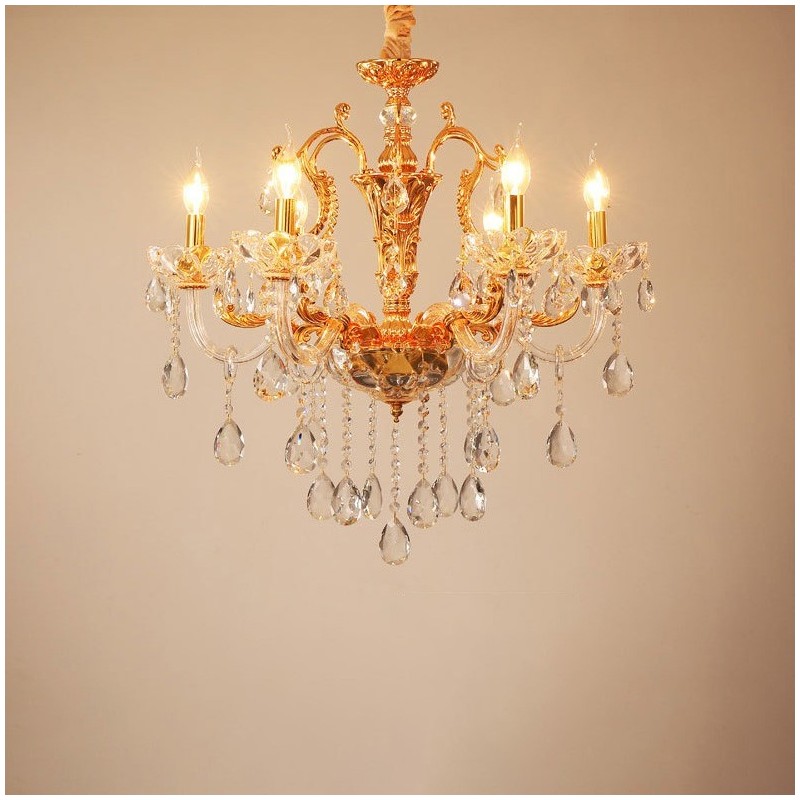 6 Light 8 Light Luxury Gold Barva Crystal Candle Luster