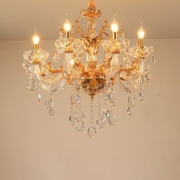 6 Light 8 Light Luxury Gold Barva Crystal Candle Luster
