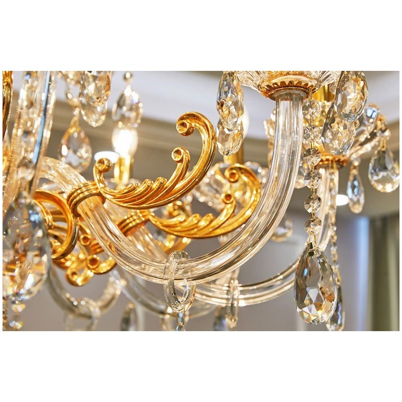 6 Light 8 Light Luxury Gold Barva Crystal Candle Luster