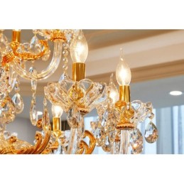 6 Light 8 Light Luxury Gold Barva Crystal Candle Luster