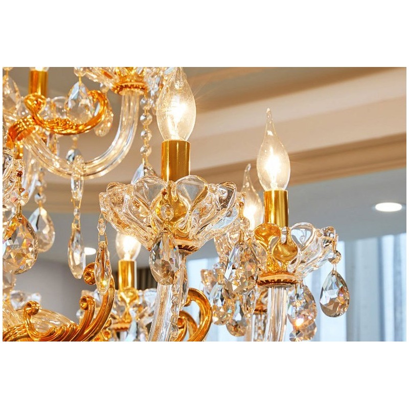 6 Light 8 Light Luxury Gold Barva Crystal Candle Luster