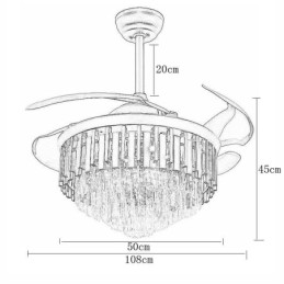 Zatahovací stropní ventilátor Light Crystal stropní ventilátor