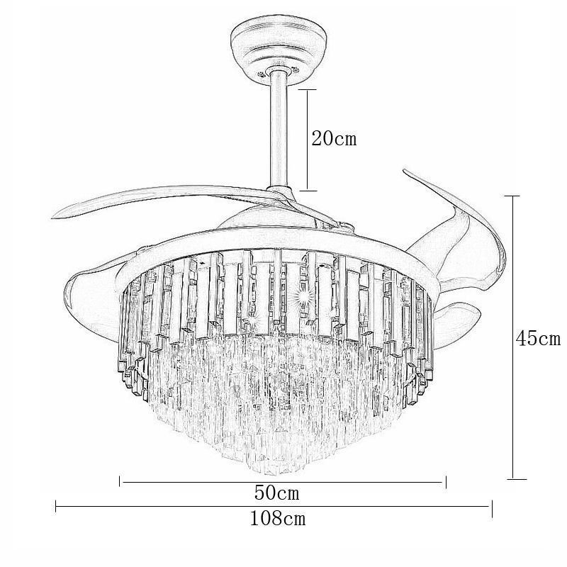 Zatahovací stropní ventilátor Light Crystal stropní ventilátor