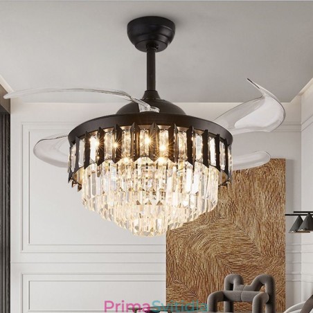 Zatahovací stropní ventilátor Light Crystal stropní ventilátor Zatahovací stropní ventilátor Light Crystal stropní ventilátor