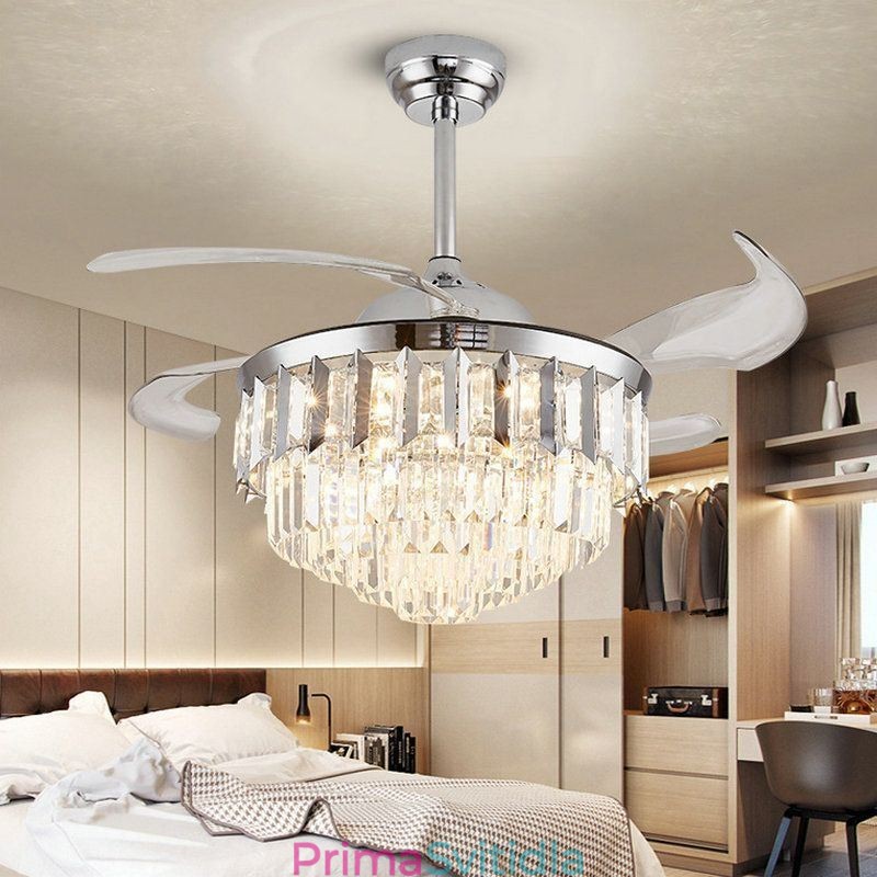Zatahovací stropní ventilátor Light Crystal stropní ventilátor