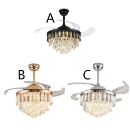 Zatahovací stropní ventilátor Light Crystal stropní ventilátor