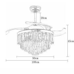 Zatahovací stropní ventilátor Light Crystal stropní ventilátor
