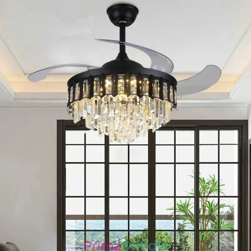 Zatahovací stropní ventilátor Light Crystal stropní ventilátor