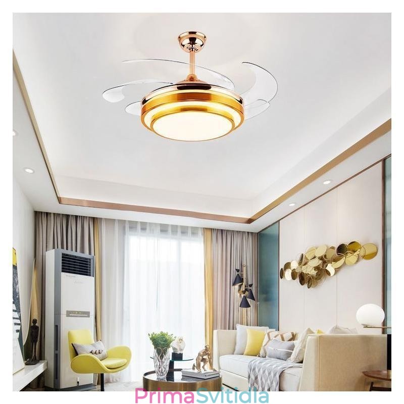 Moderní stropní ventilátorová lampa ABS ventilátorová čepel Akrylové osvětlení