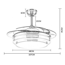 Moderní stropní ventilátorová lampa ABS ventilátorová čepel Akrylové osvětlení