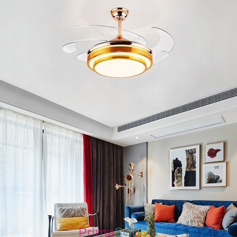Moderní stropní ventilátorová lampa ABS ventilátorová čepel Akrylové osvětlení