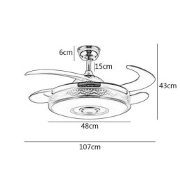 Moderní eletriplating stropní ventilátor Invertorové světlo ventilátoru