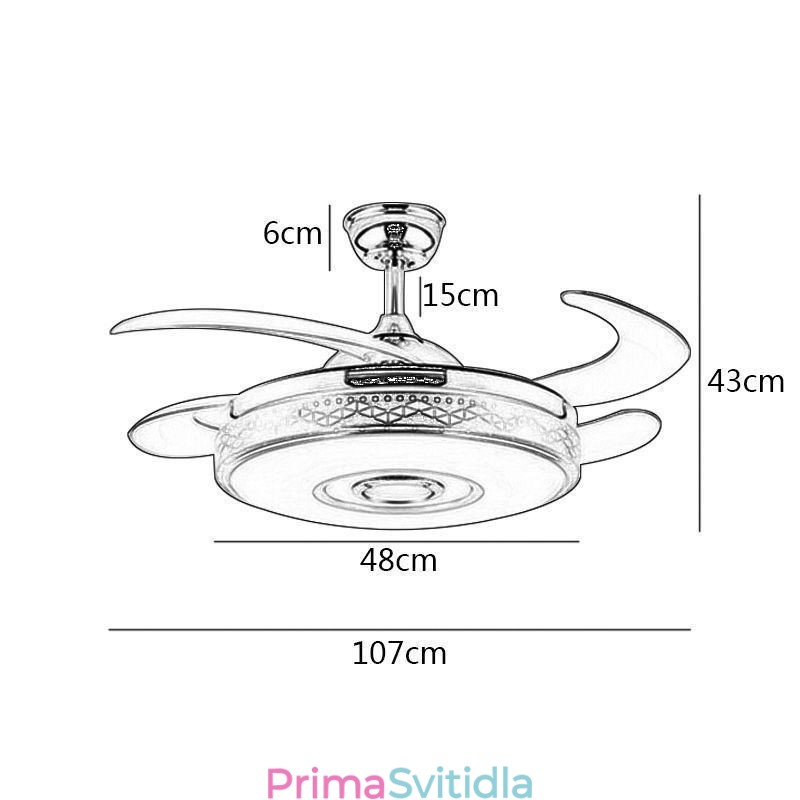 Moderní eletriplating stropní ventilátor Invertorové světlo ventilátoru