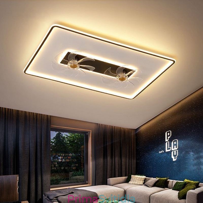 Stropní ventilátor s osvětlením Dekor Ventilátor Akrylová lampa