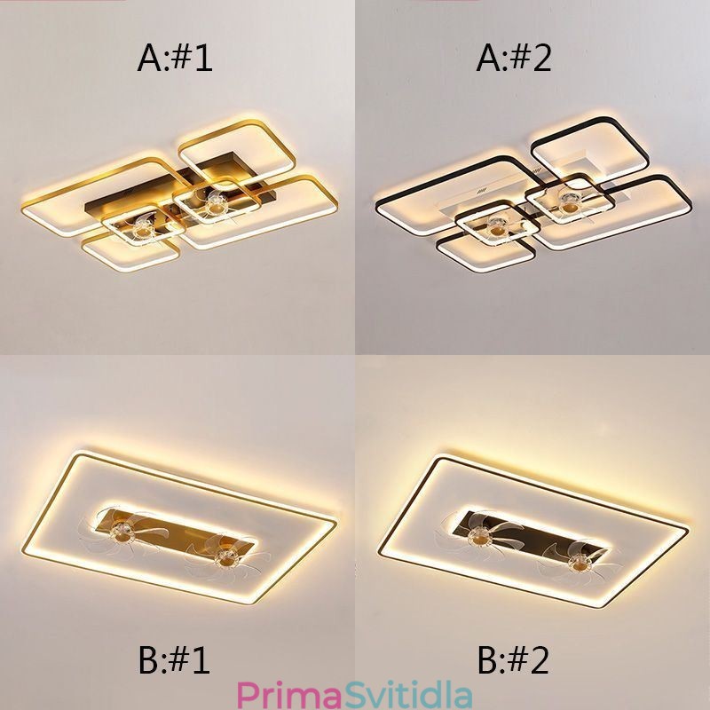Stropní ventilátor s osvětlením Dekor Ventilátor Akrylová lampa